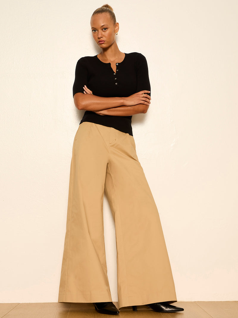 Reese Wide Leg Trouser Khaki