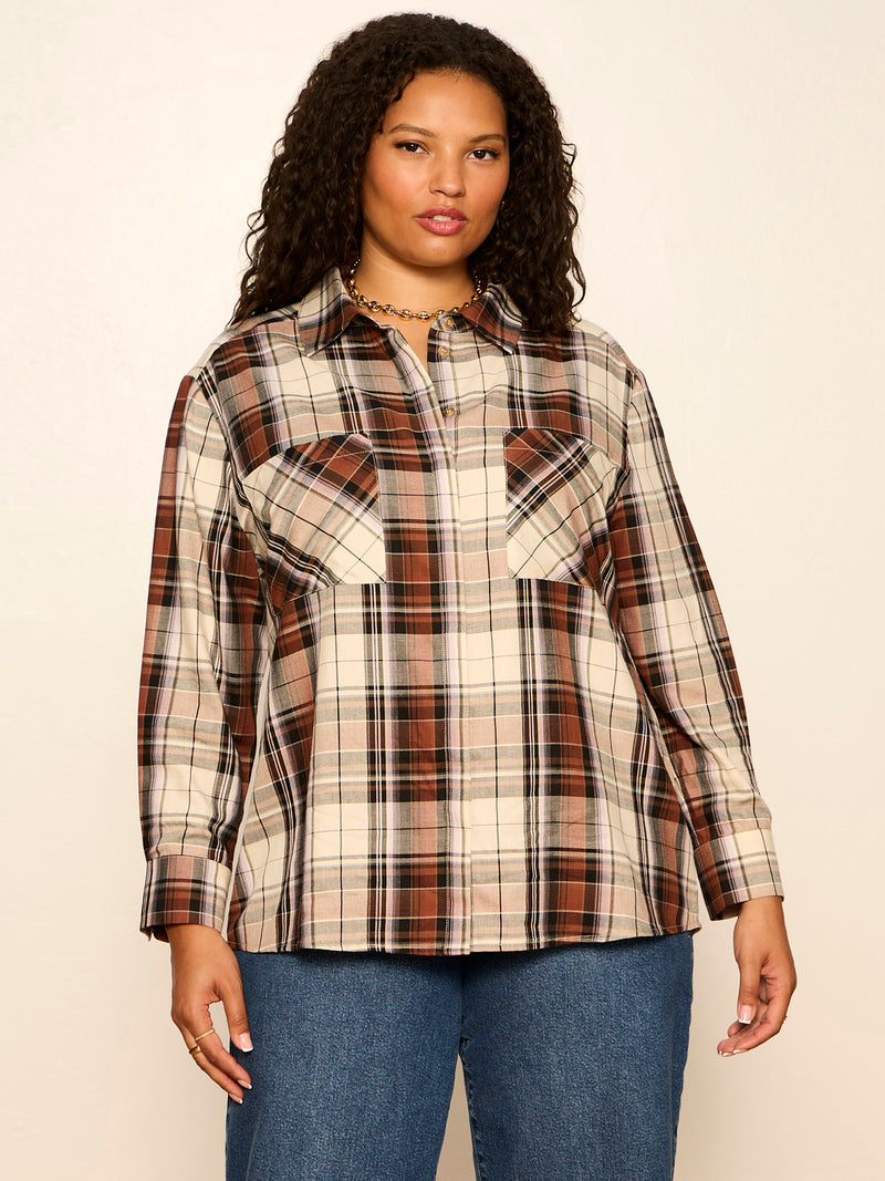 The City Plaid Shirt Haze Plaid Extended Sizing alt 1