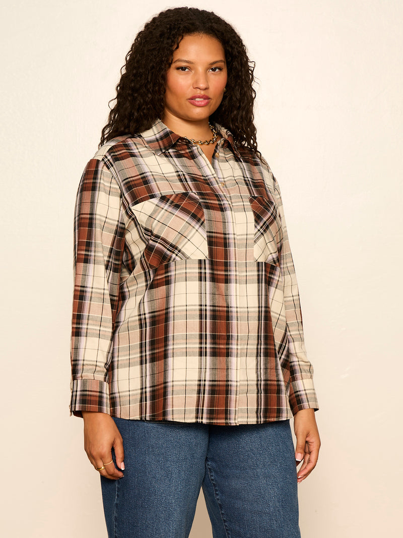 The City Plaid Shirt Haze Plaid Extended Sizing alt 2