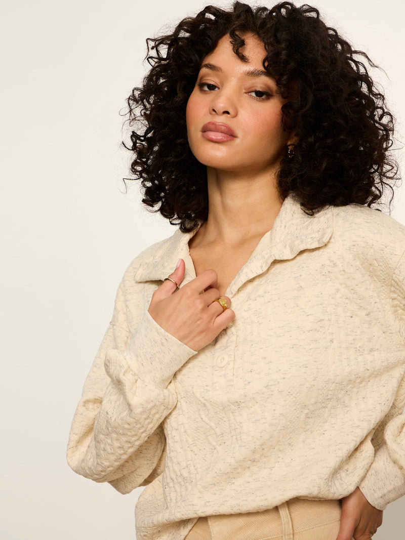 Halley Relaxed Popover Heather Bone