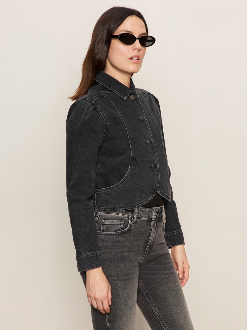 Denim Jacket Washed Black Denim alt 2