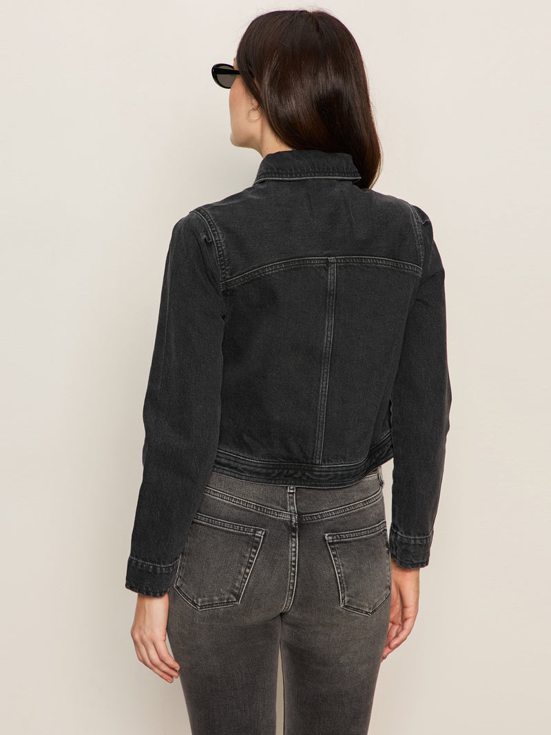 Denim Jacket Washed Black Denim alt 3