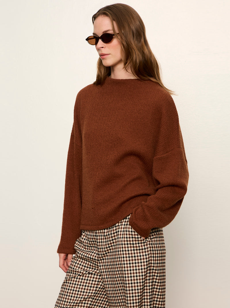 Ribbed Dolman Sweatshirt Burnt Cocoa alt 2