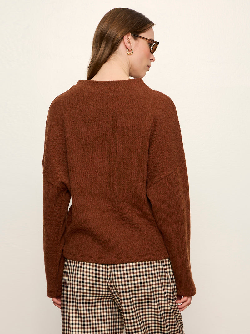 Ribbed Dolman Sweatshirt Burnt Cocoa alt 3