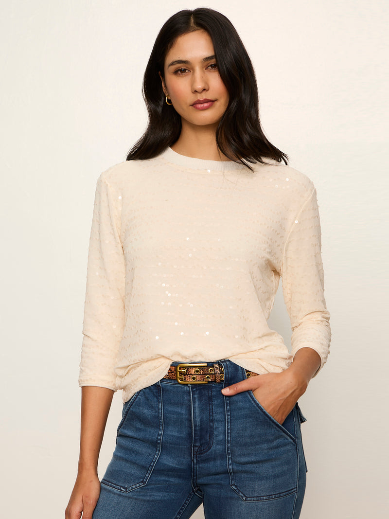 3/4 Sequin Mode Tee Bone alt 1