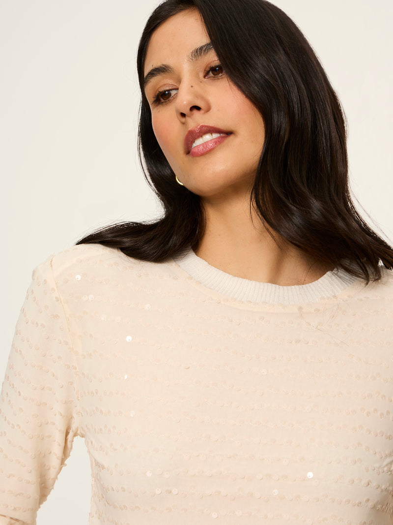 3/4 Sequin Mode Tee Bone alt 5
