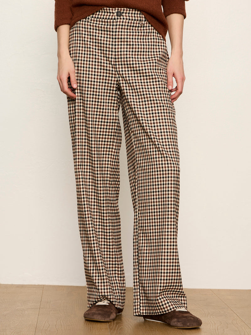 Eloise Trouser Burnt Cocoa Check alt 1
