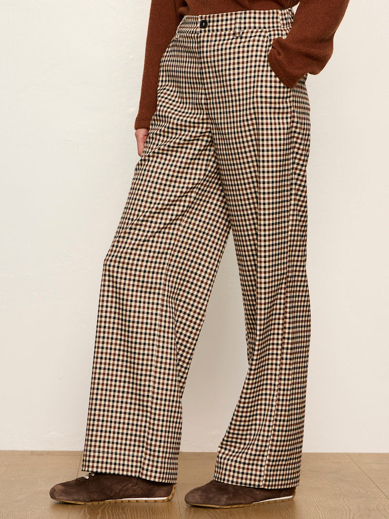 Eloise Trouser Burnt Cocoa Check alt 2