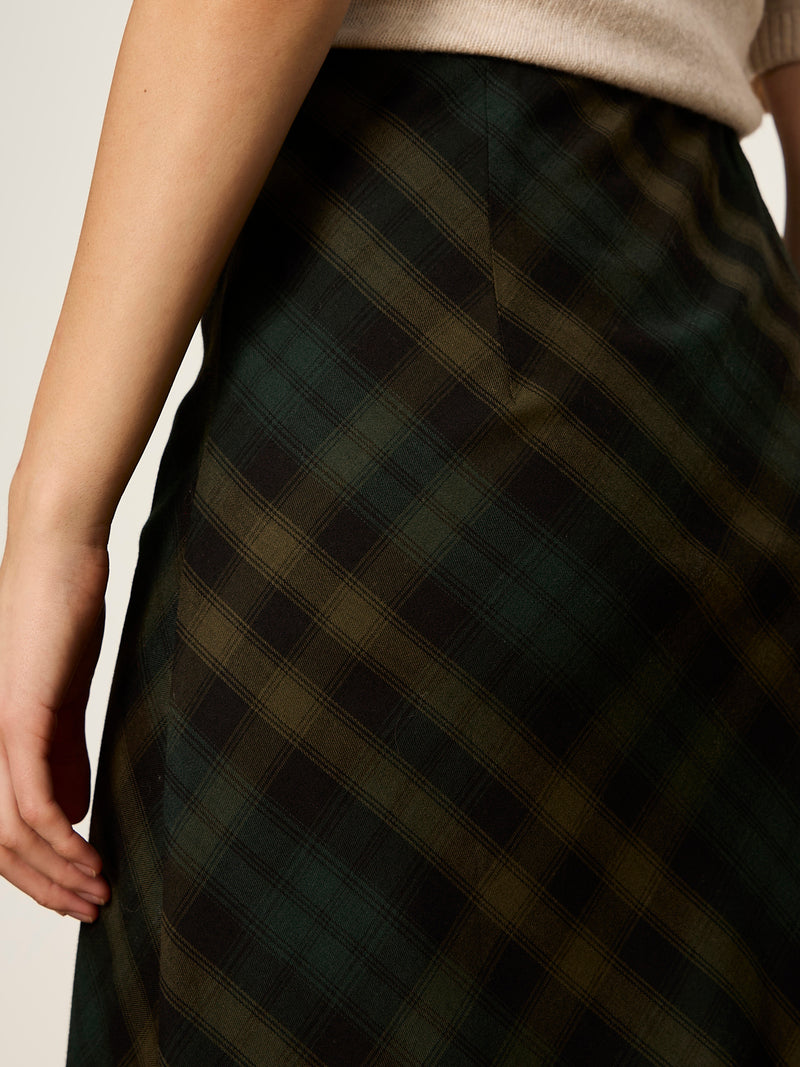 Favorite Plaid Slip Skirt Forest Plaid alt 3