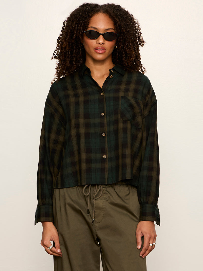 The Autumn Edit Flannel Top Forest Plaid alt 1