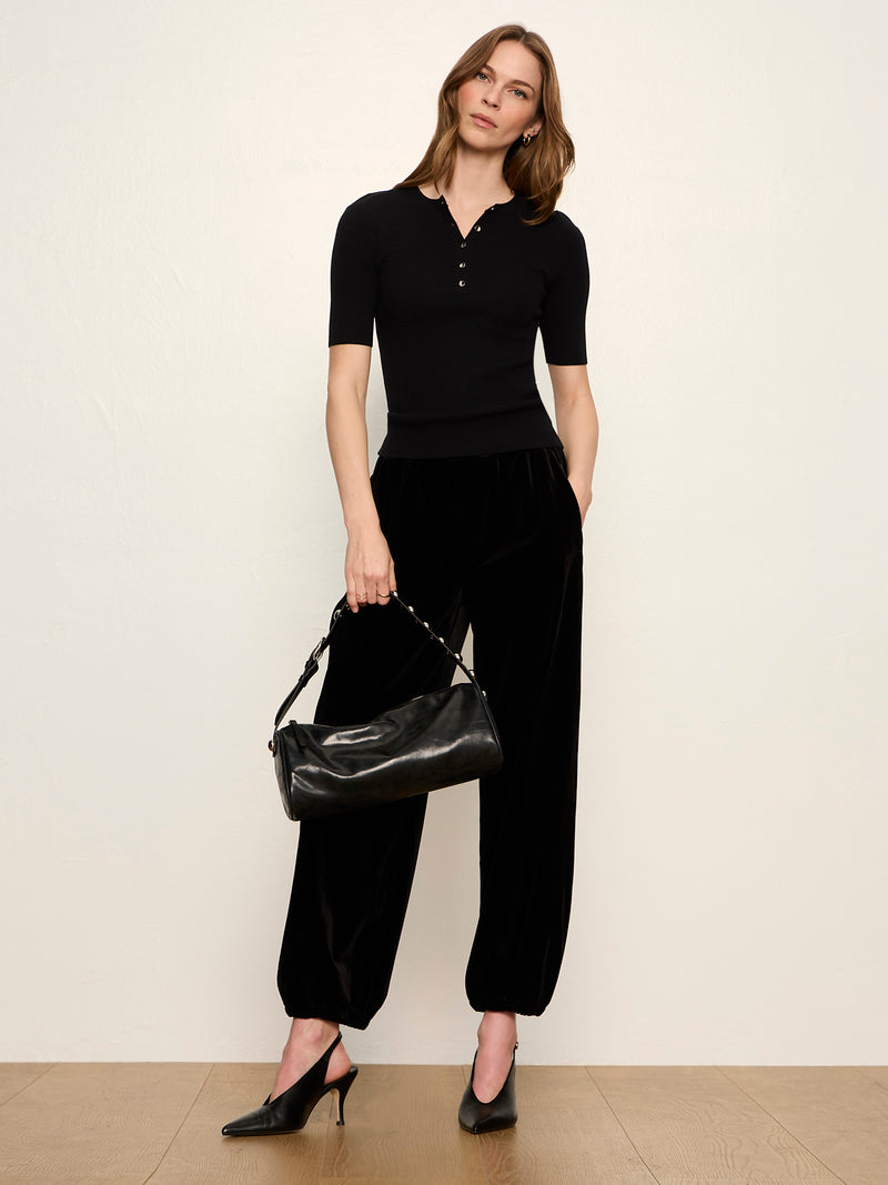 Velvet Micro Balloon Pant Black alt 5