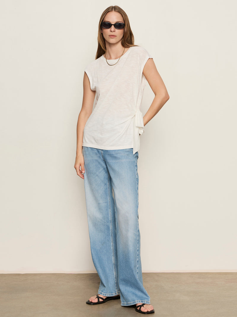 Side Tie Muscle Tee White alt 5