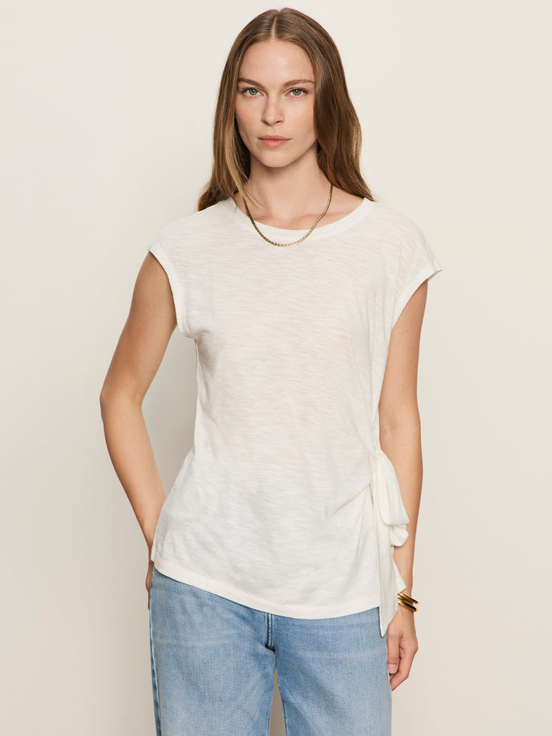 Side Tie Muscle Tee White alt 1
