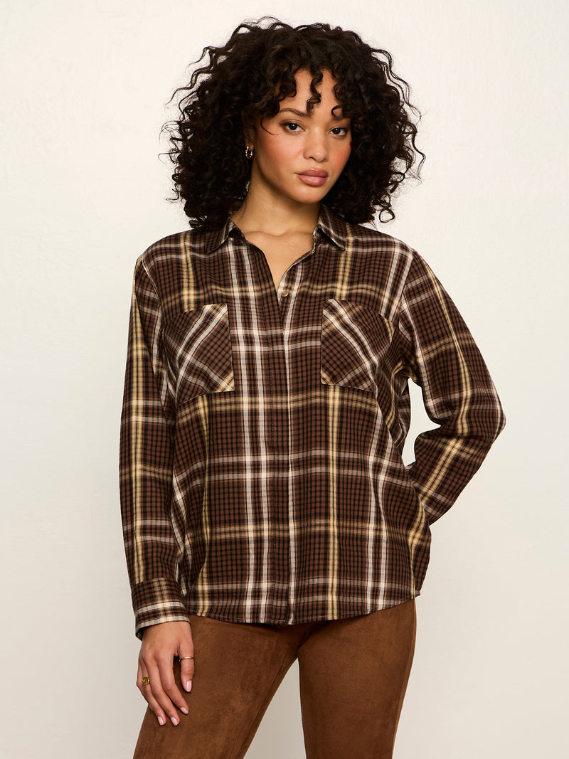 The City Plaid Shirt Burnt Cocoa Plaid alt 3