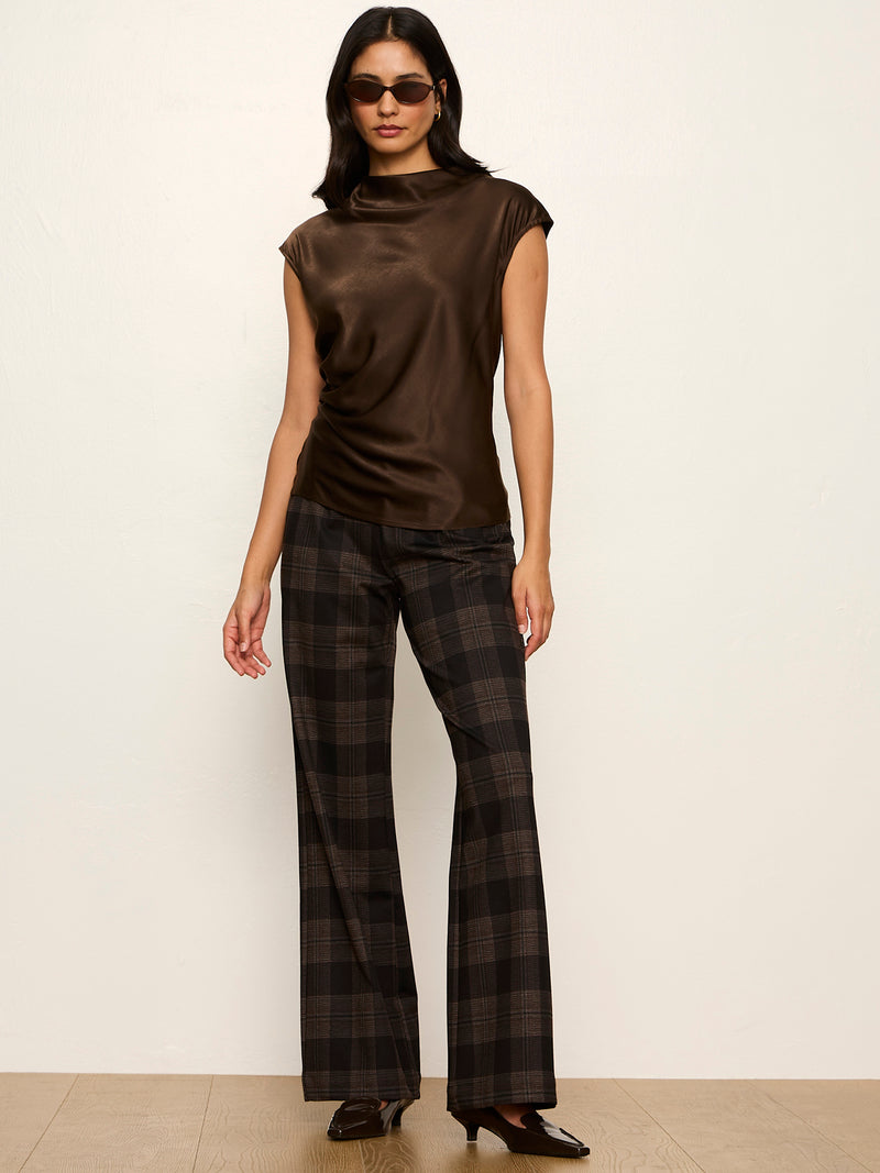 Relay Pull On Pant Espresso Plaid alt 4