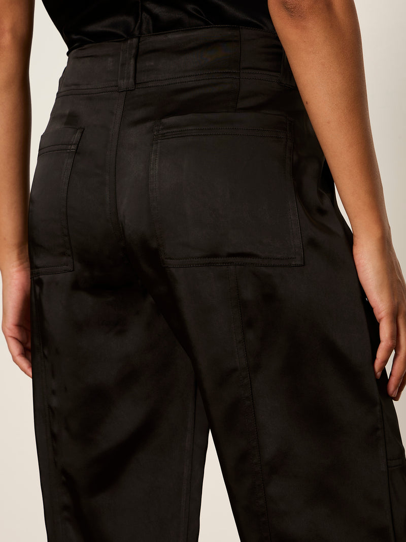 Sphere Satin Pant Black Petite Sizing alt 3