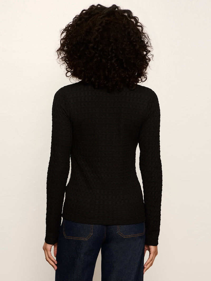 Not So Basic Textured Top Black alt 3