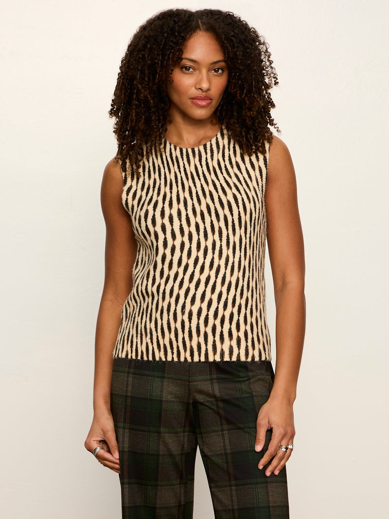 Soft Printed Shell Sweater Inkblot Petite Sizing alt 1
