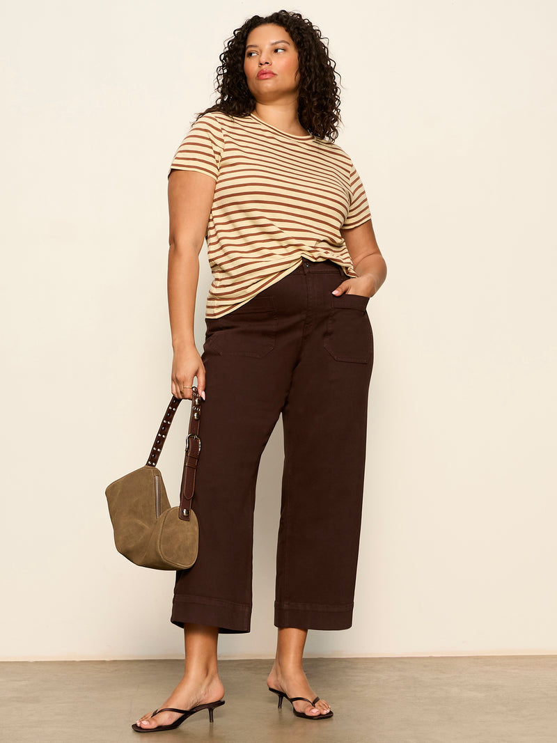 The Perfect Tee Choco Banana Stripe Extended Sizing alt 4