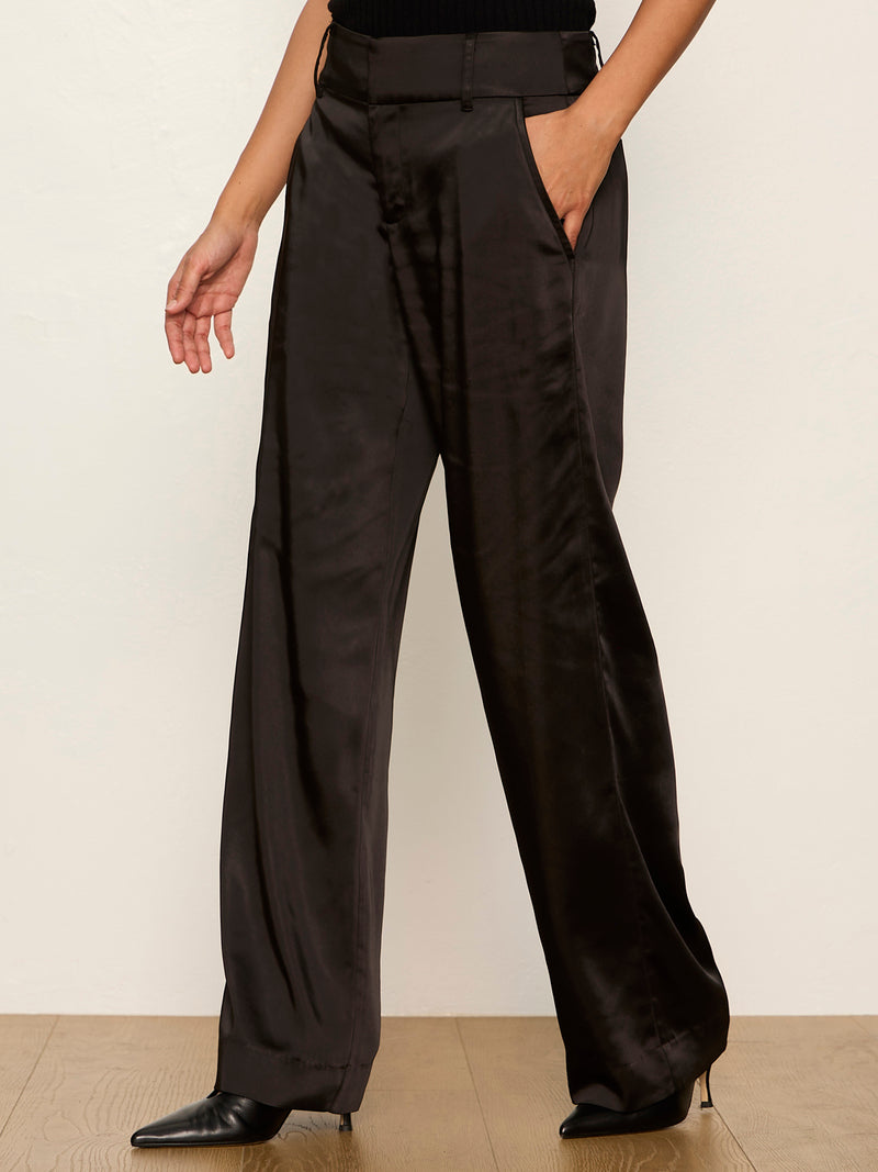 Spotlight Satin Trouser Black alt 1