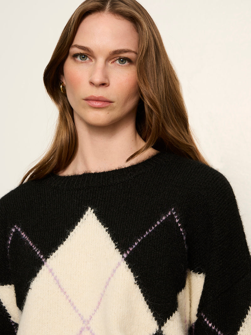 Argyle Crew Sweater Purple Smoke Argyle alt 1