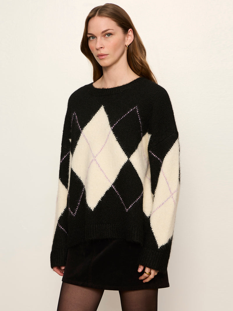Argyle Crew Sweater Purple Smoke Argyle alt 3