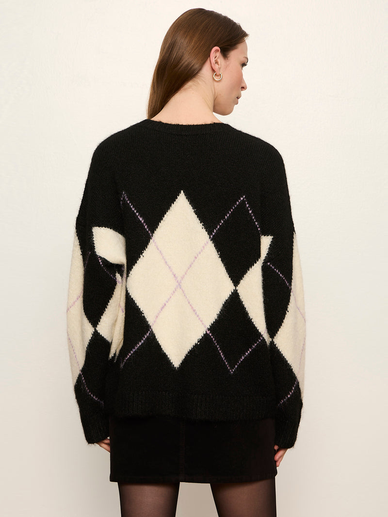 Argyle Crew Sweater Purple Smoke Argyle alt 4