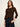 Selena Henley Top Black / Cocoa Powder Stripe