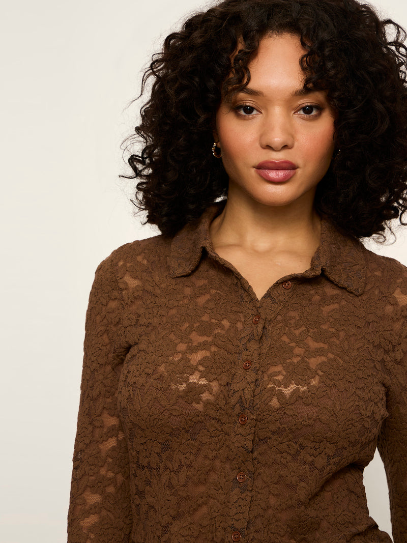 Dreamer Lace Shirt Cocoa Powder alt 5