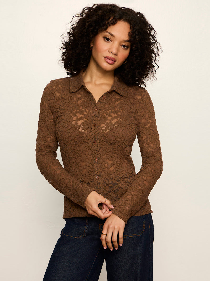 Dreamer Lace Shirt Cocoa Powder alt 2