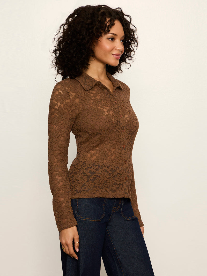 Dreamer Lace Shirt Cocoa Powder alt 3