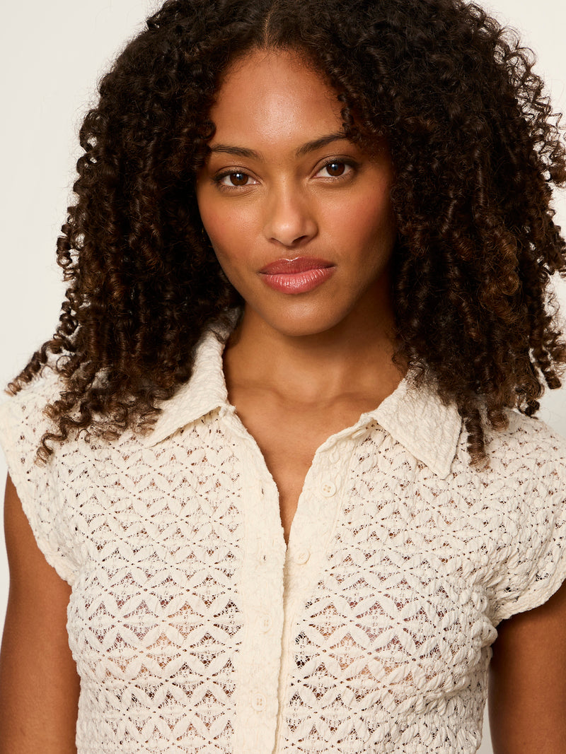 Everyday Muse Collared Tee Bone alt 4