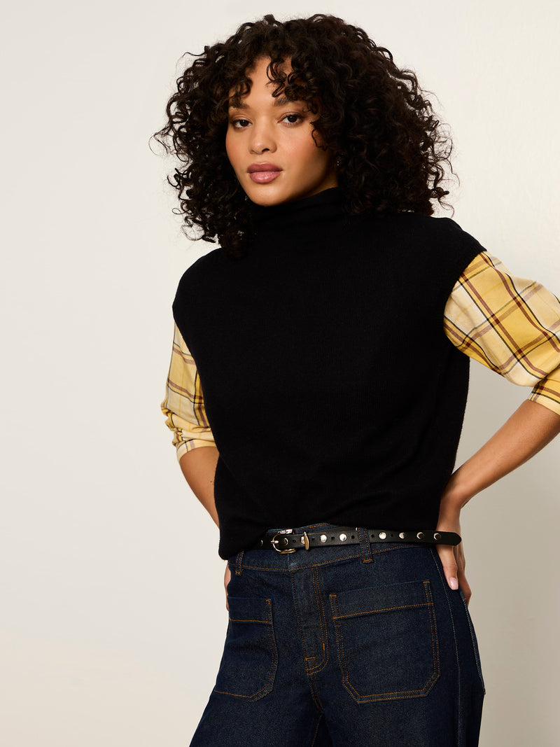 Mock Neck Sweater Shell Black