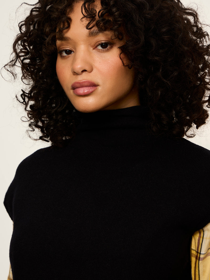 Mock Neck Sweater Shell Black alt 4