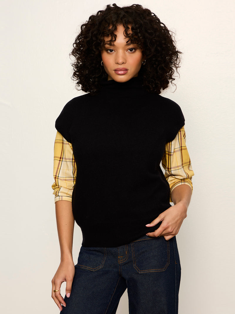 Mock Neck Sweater Shell Black alt 1
