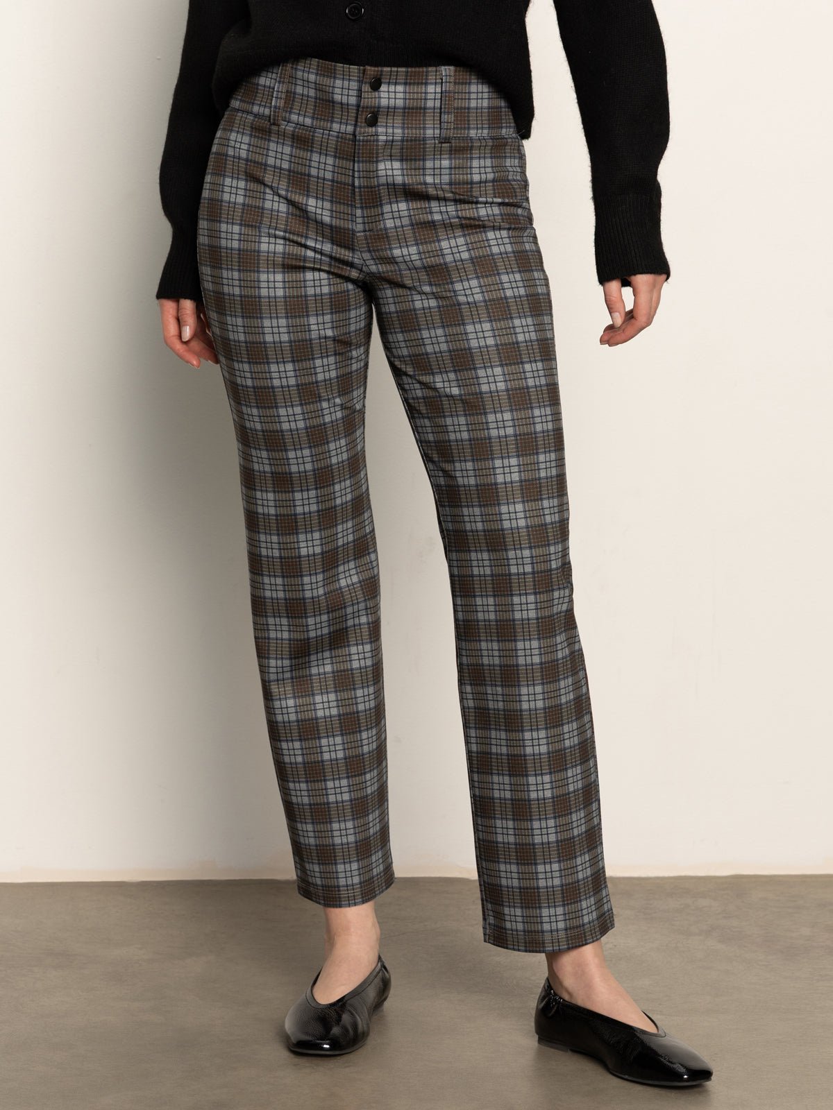 90's Straight Legging Burnt Olive Plaid - Sanctuary Clothing