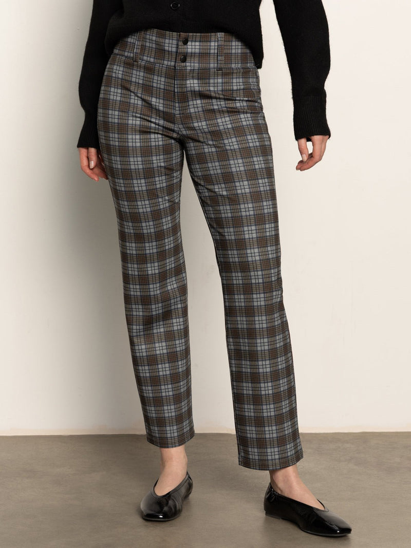 90's Straight Legging Burnt Olive Plaid