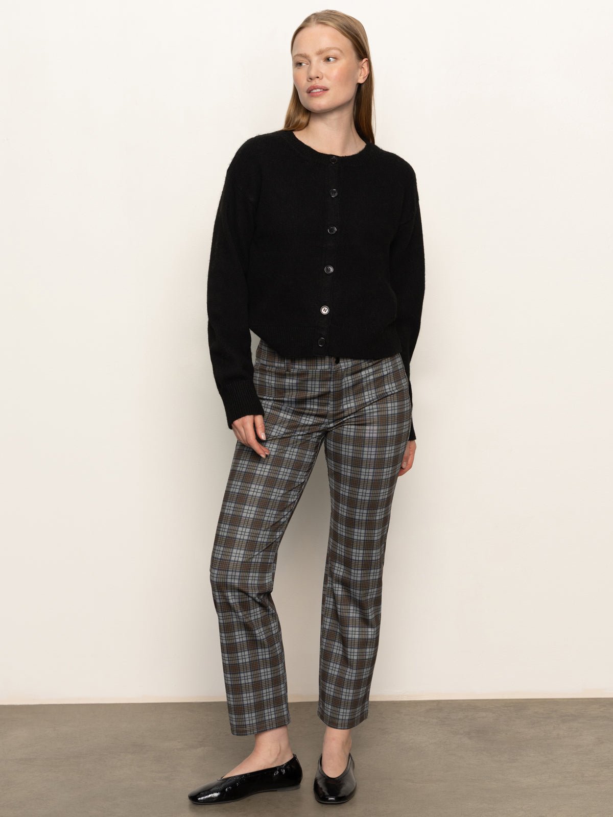 90's Straight Legging Burnt Olive Plaid - Sanctuary Clothing
