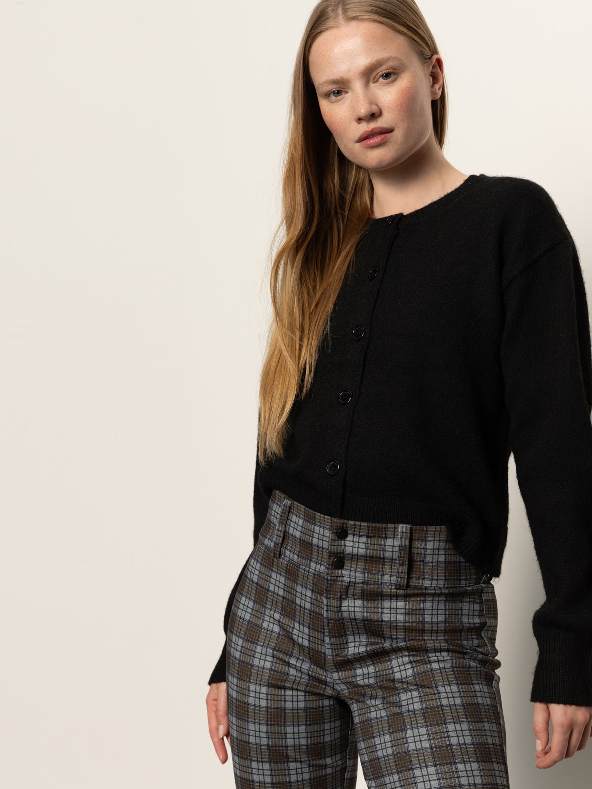 90's Straight Legging Burnt Olive Plaid - Sanctuary Clothing