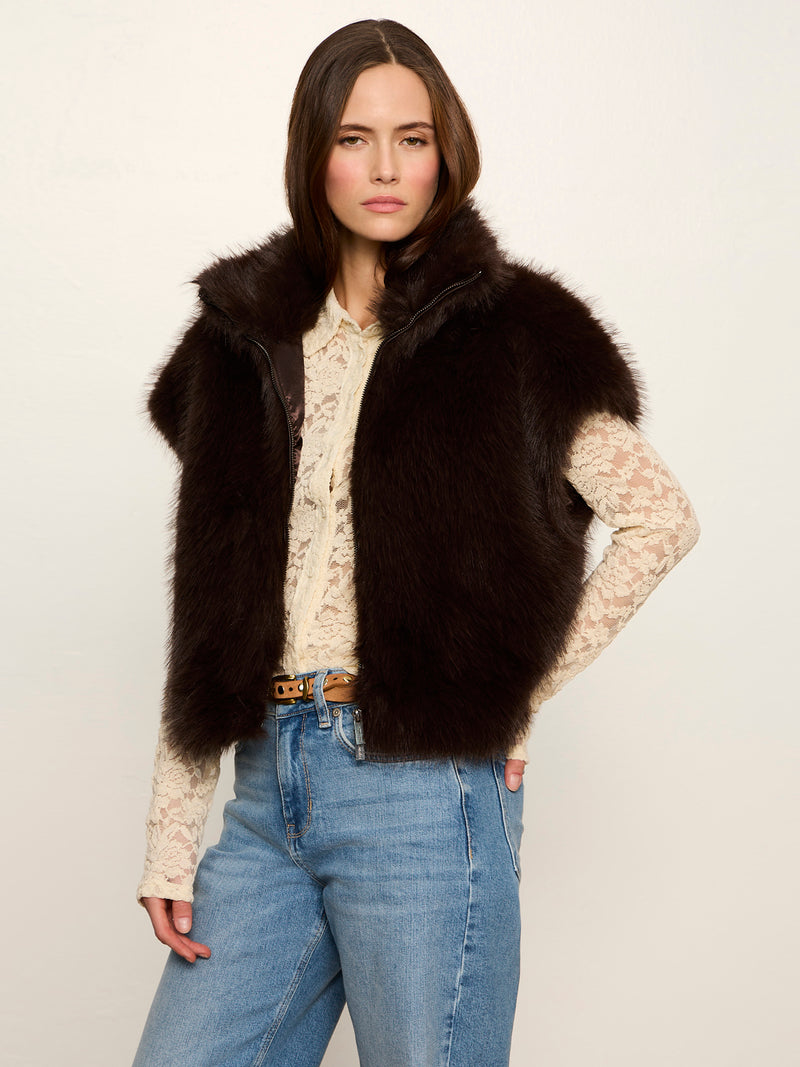 Silky Fur Vest Espresso Martini alt 3