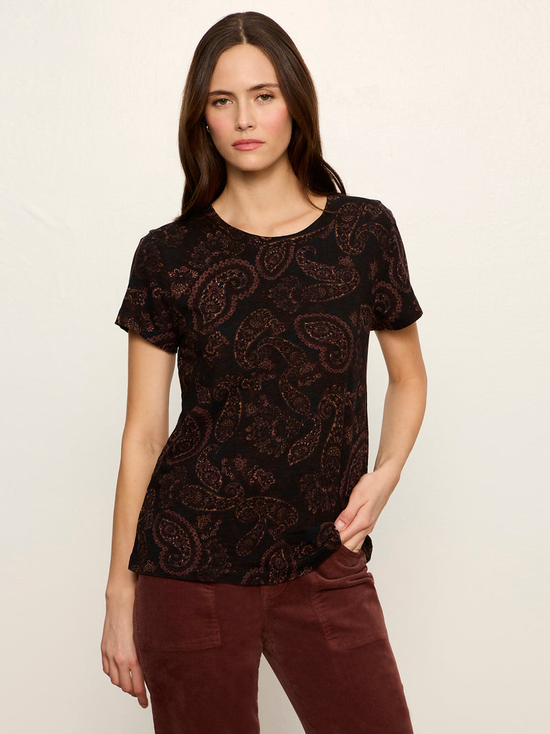 The Perfect Tee Cocoa Paisley alt 1