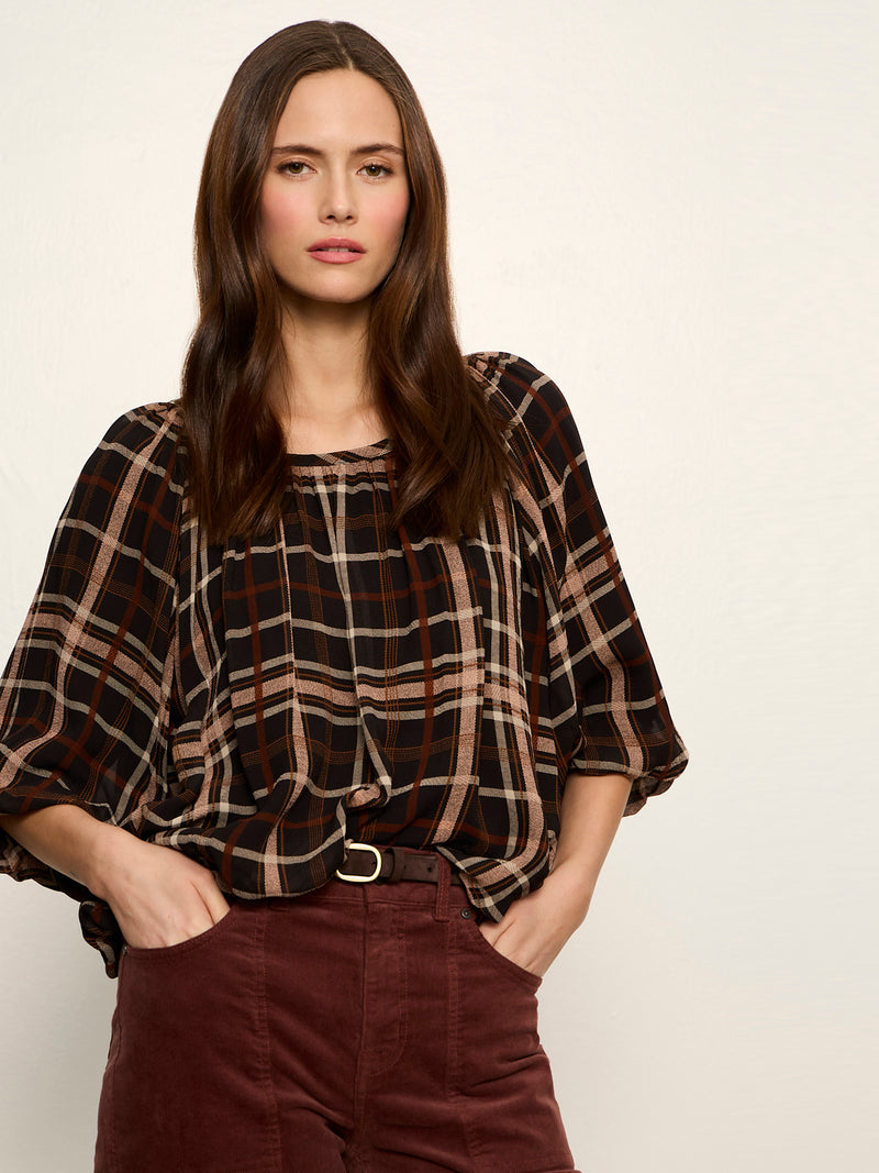 Cloud Nine Top Cinder Plaid