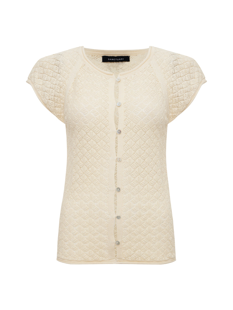 All In Pointelle Button Top Collagen alt 5