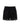 Black shorts with scalloped hem on a white background