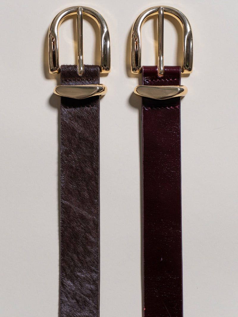 All Day Calf Hair Belt Choco Brown alt 2