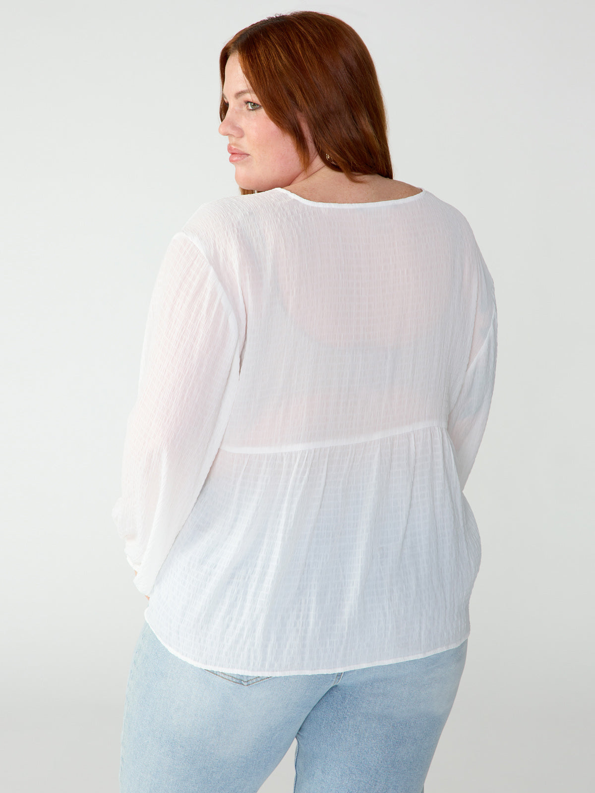 Wide Sleeve Blouse White Inclusive Collection