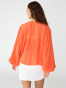 Wide Sleeve Blouse Blood Orange