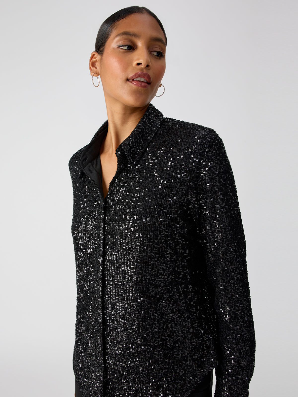 Radiant Sequin Shirt Black – Sanctuary Clothing