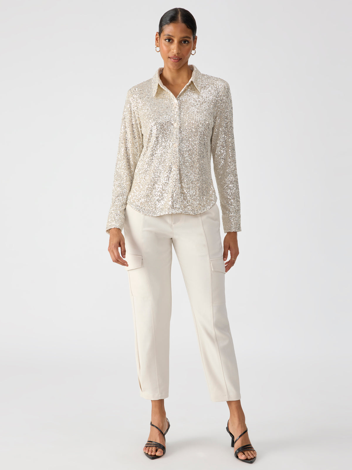 Radiant Sequin Shirt Champagne