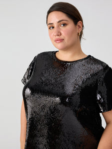 The Perfect Sequin Tee Black Inclusive Collection